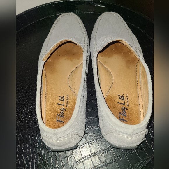 Flag Ltd Nappa Glove grey suede men's loafers size 12 - Picture 1 of 5